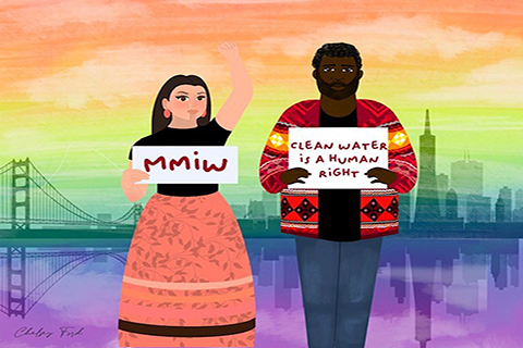 This drawing is by Chelsey Ford, a Seminole descendent. This image was obtained from the article which was published with it. 