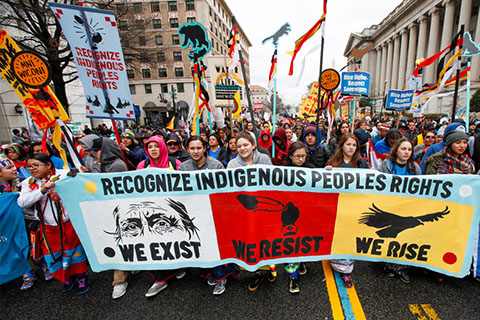A march to recognize indigenous peoples rights. Borrowed from News@TheU.